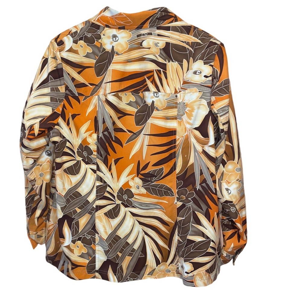 Allison Daley Tropical Lightweight Shirt Jacket Womens Button Front Resort Boho - Picture 3 of 7